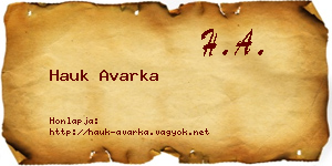 Hauk Avarka névjegykártya